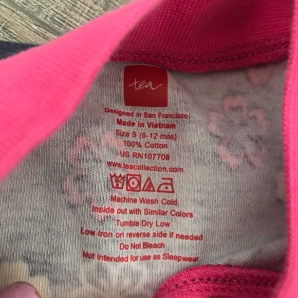 5/$25💜Tea Collection Navy Blue & Pink Floral Dress - Picture 3 of 6